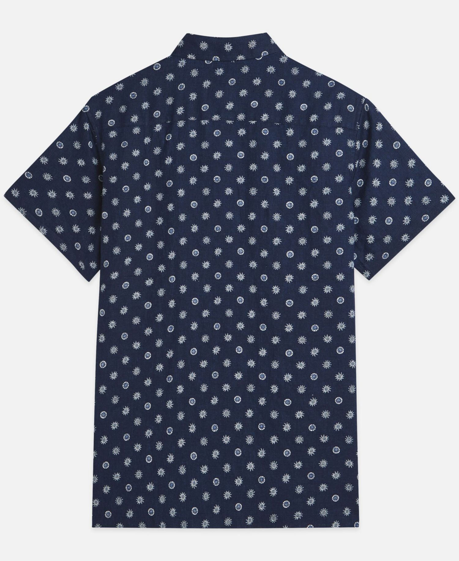 Men's Linen Micro Print Short-Sleeve Shirt
