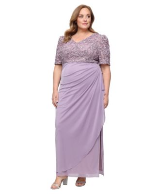 Plus Size Soutache Embellished Short-Sleeve Gown