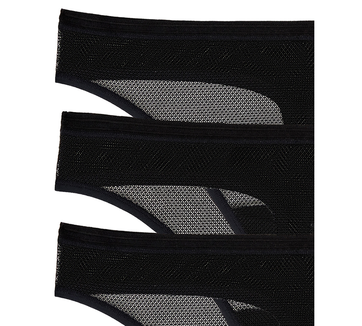 Dkny Women's Sheer Striped Thongs, 3-Pack Set