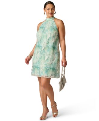 Plus Size Soutache Embroidered Short Dress