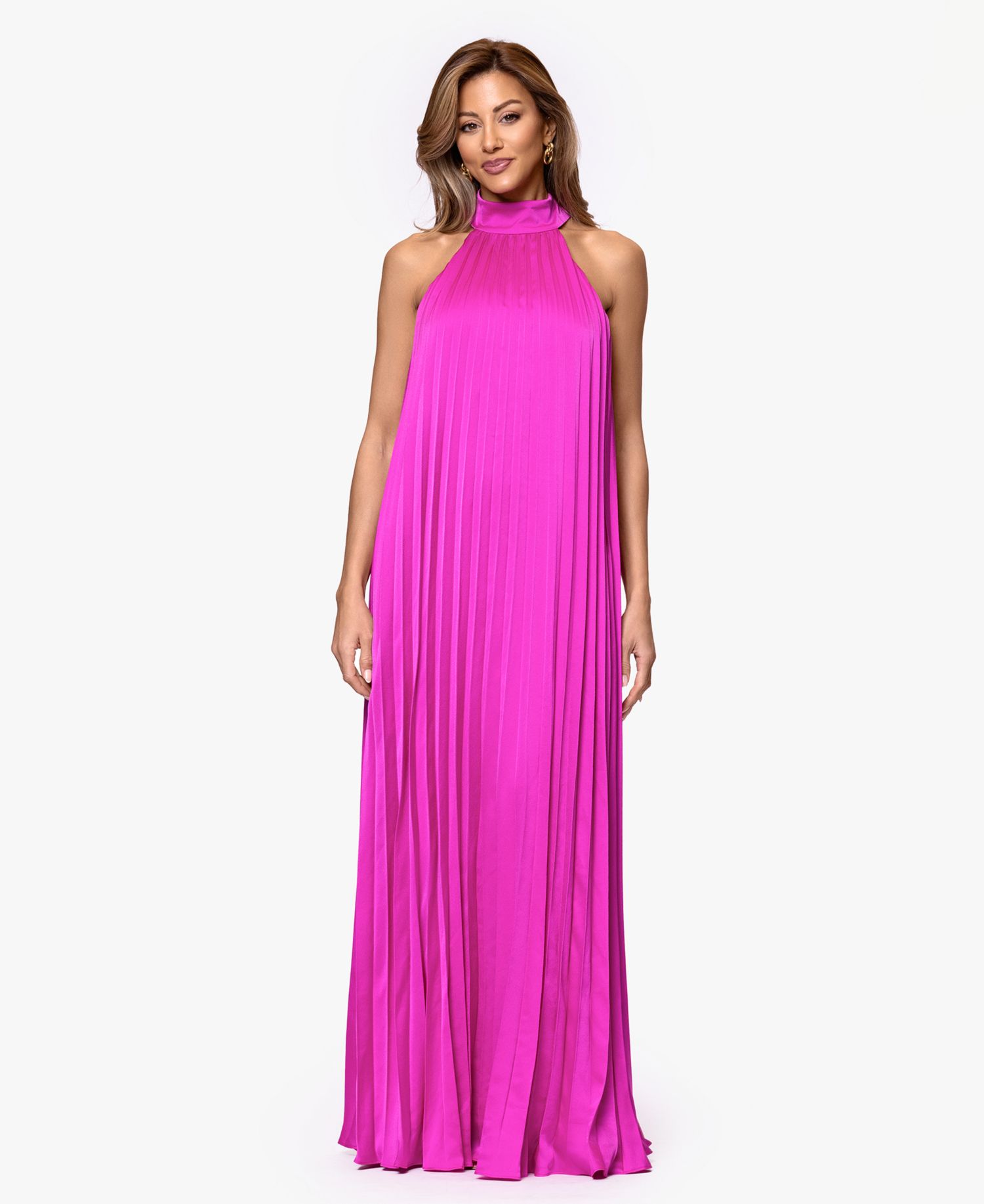 Women's Pleat Detail Ball Gown Dress
