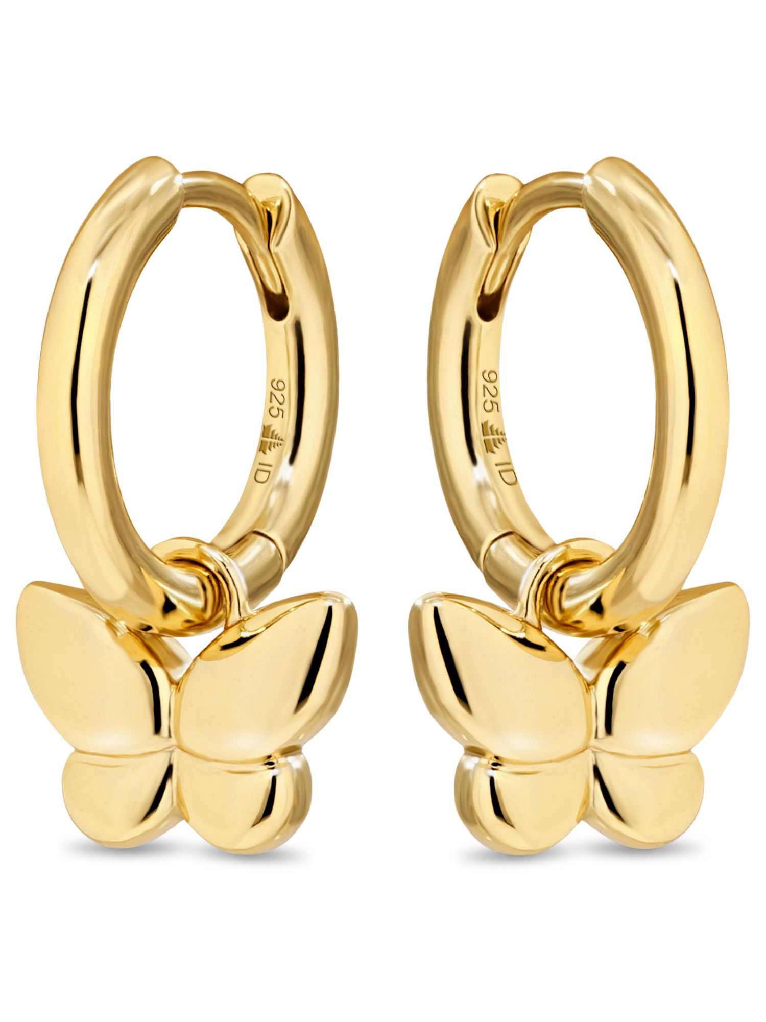 Butterfly Hoop Earrings in Plated Sterling Silver