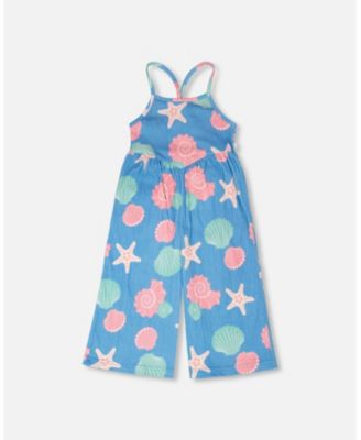 Toddler Girls Crinkle Jersey Jumpsuit Shell Print