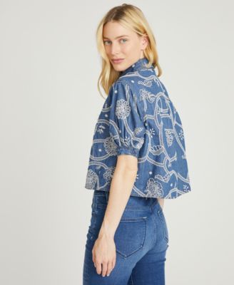 Women's Faye Embroidered Denim Cropped Shirt