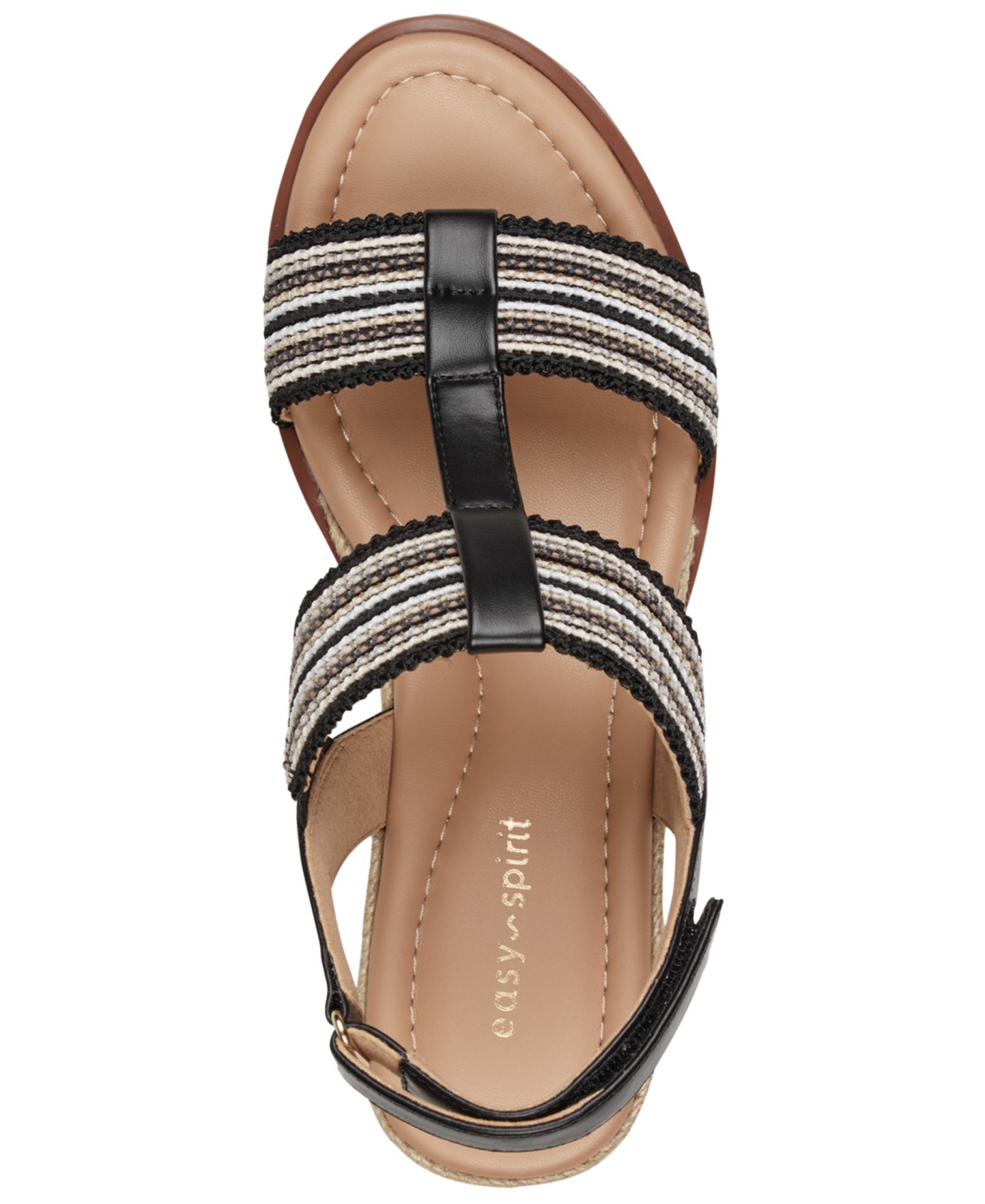 Женские сандалии Easy Spirit Selene Strappy Wedge Slingback, цвет: Чёрный — фото 4