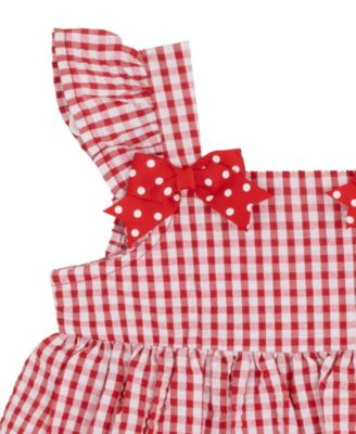 Baby Girls' Strawberry Seersucker Square Neck Top and Capri Leggings, 2-Piece Set