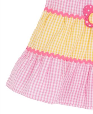 Baby Girls' Yellow Butterfly Applique Square Neck Dress and Panty, 2-Piece Set