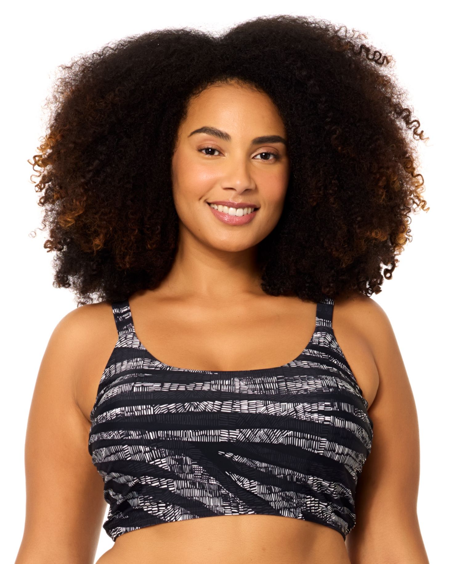 Plus Size Aruba Scoop Neck Longline Bikini Top and Bottoms