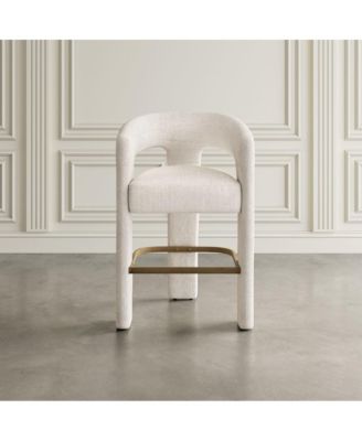 Mid-Century Modern Faux Leather Upholstered Counter Height Barstool (Set of 2)