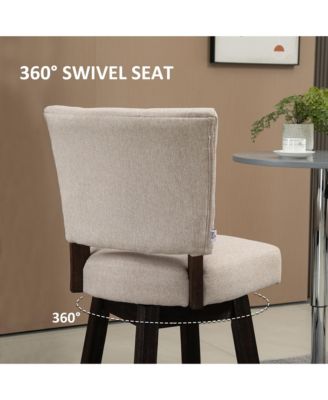 Set of 2 Bar Counter Stool Chairs with Cushioned Back,