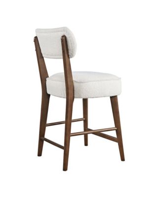 Wes Mid-Century Modern Boucle Upholstery Counter Barstool (Set of 2)