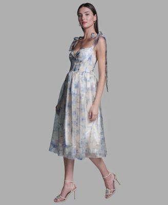 Women's Organza Corset Midi Dress