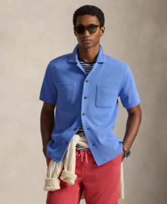 Polo Ralph Lauren Men's Waffle-Knit Short-Sleeve Shirt - Macy's
