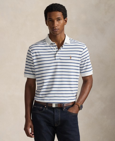 Мужские рубашки Polo Ralph Lauren Men's Short-Sleeve Classic-Fit Stripe Polo Shirt