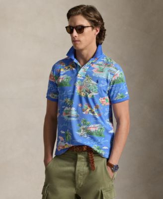 Men's Classic-Fit Tropical-Print Polo Shirt