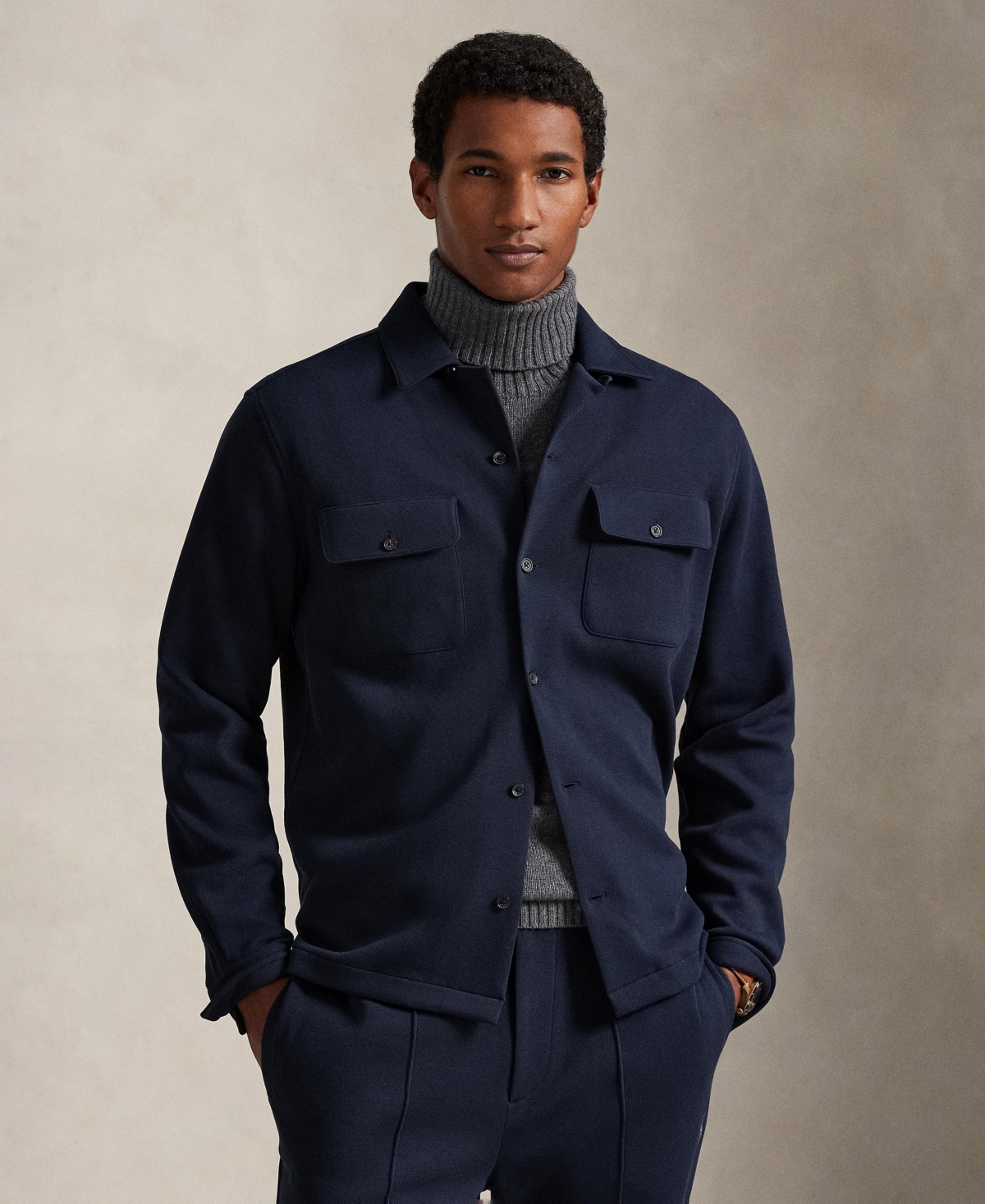 Polo Ralph Lauren Men's Long-Sleeve Mesh Double Knit Tech Shirt