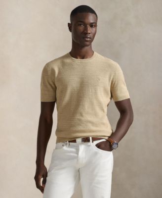Men's Textured Lightweight Sweater T-Shirt