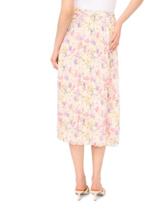 Women's Sunburst Pleat Detail Midi Skirt