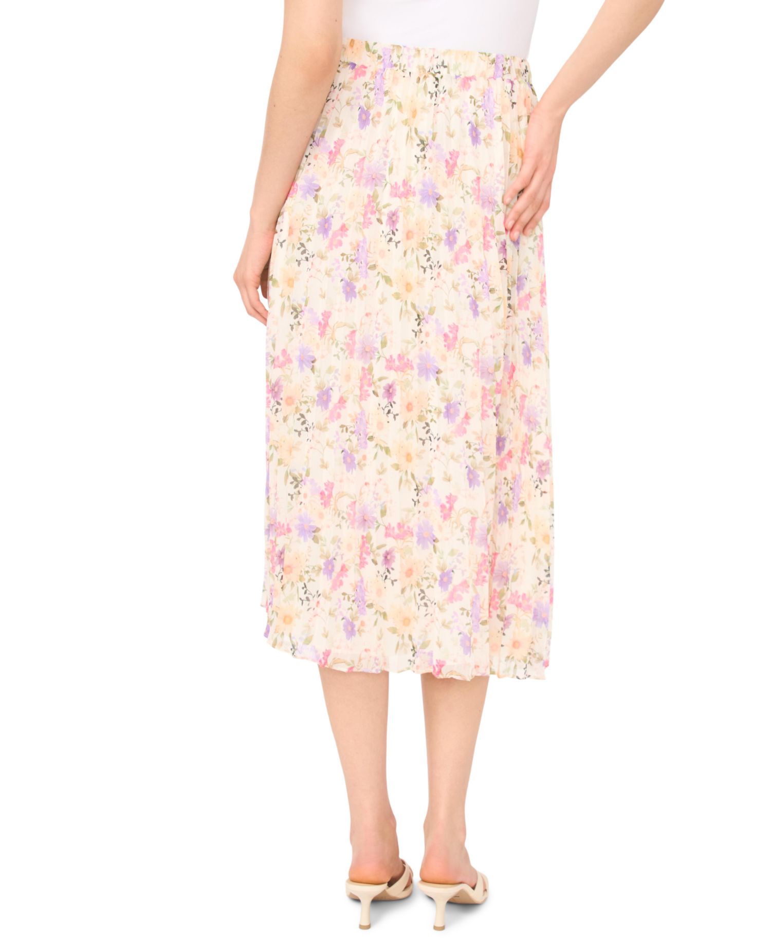 Women's Sunburst Pleat Detail Midi Skirt