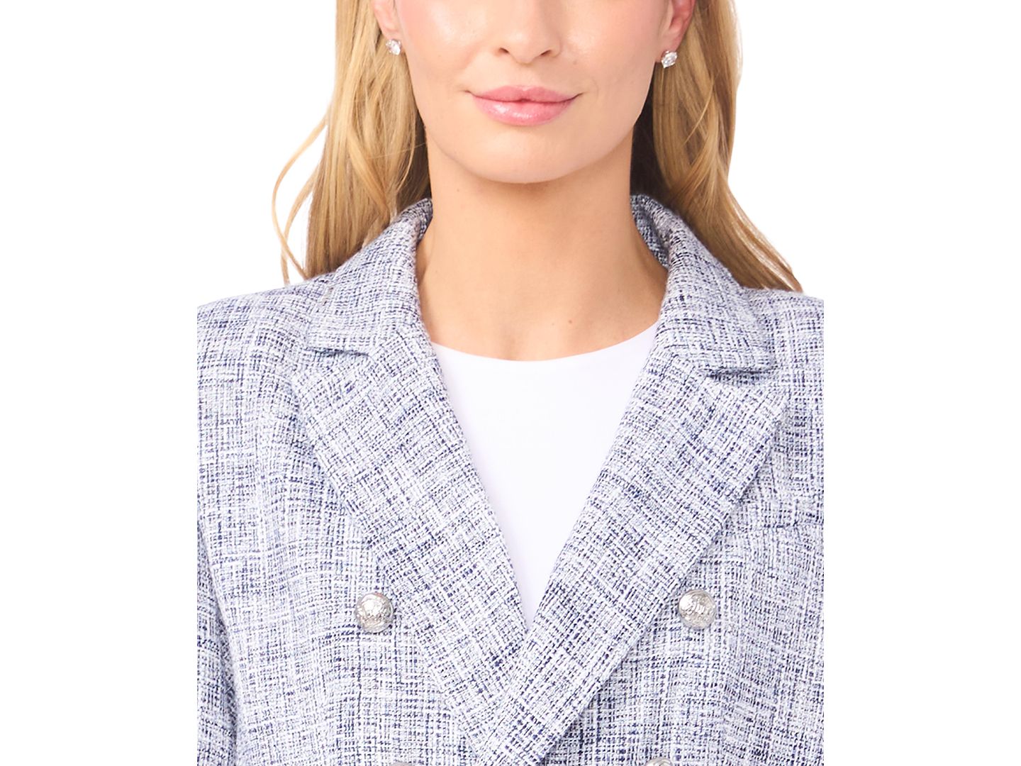 Женский пиджак CeCe Double-Breasted Collared Blazer, цвет: Тёмно-синий — фото 2