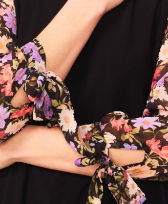 Women's Mixed Media Crew Neck Top