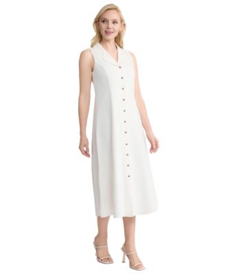 Women's Collared Linen-Blend Maxi Shirtdress
