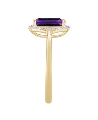 Swiss Blue Topaz (2-3/4 ct. t.w.) and Diamond Ring in 14k Yellow Gold (also available in Amethyst and Onyx)