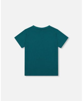 Boy Cotton Jersey T-Shirt Solid Dark Turquoise - Toddler|Child