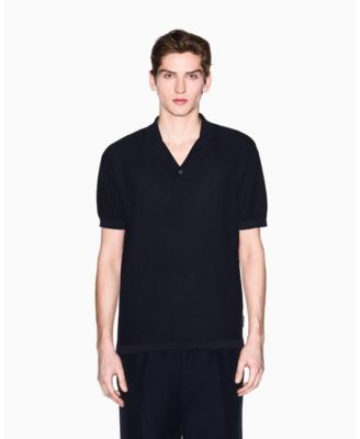 Men's Textured Polo Sweater