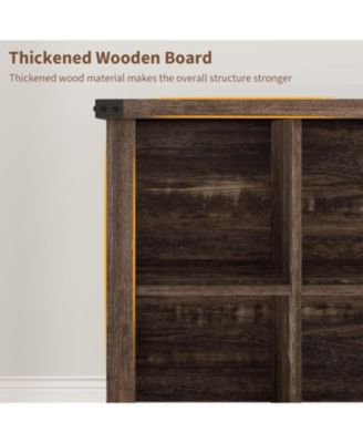 9-Cube Farmhouse Bookshelf, 3-Tier Wood Storage Organizer, Rustic Minimalist Floor Display Cabinet for Living Room, Bedroom, Home Office