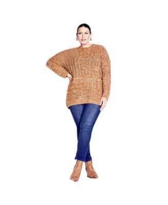 Women's Plus Size Charli Drop Shoulder Cable Sweater