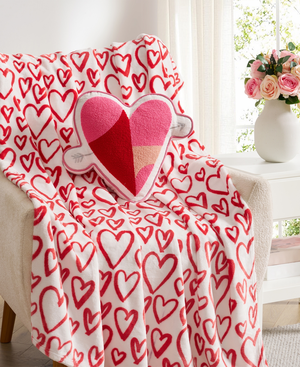 Hallmark Tied with Love Chenille Decorative Pillow, 16" x 14"