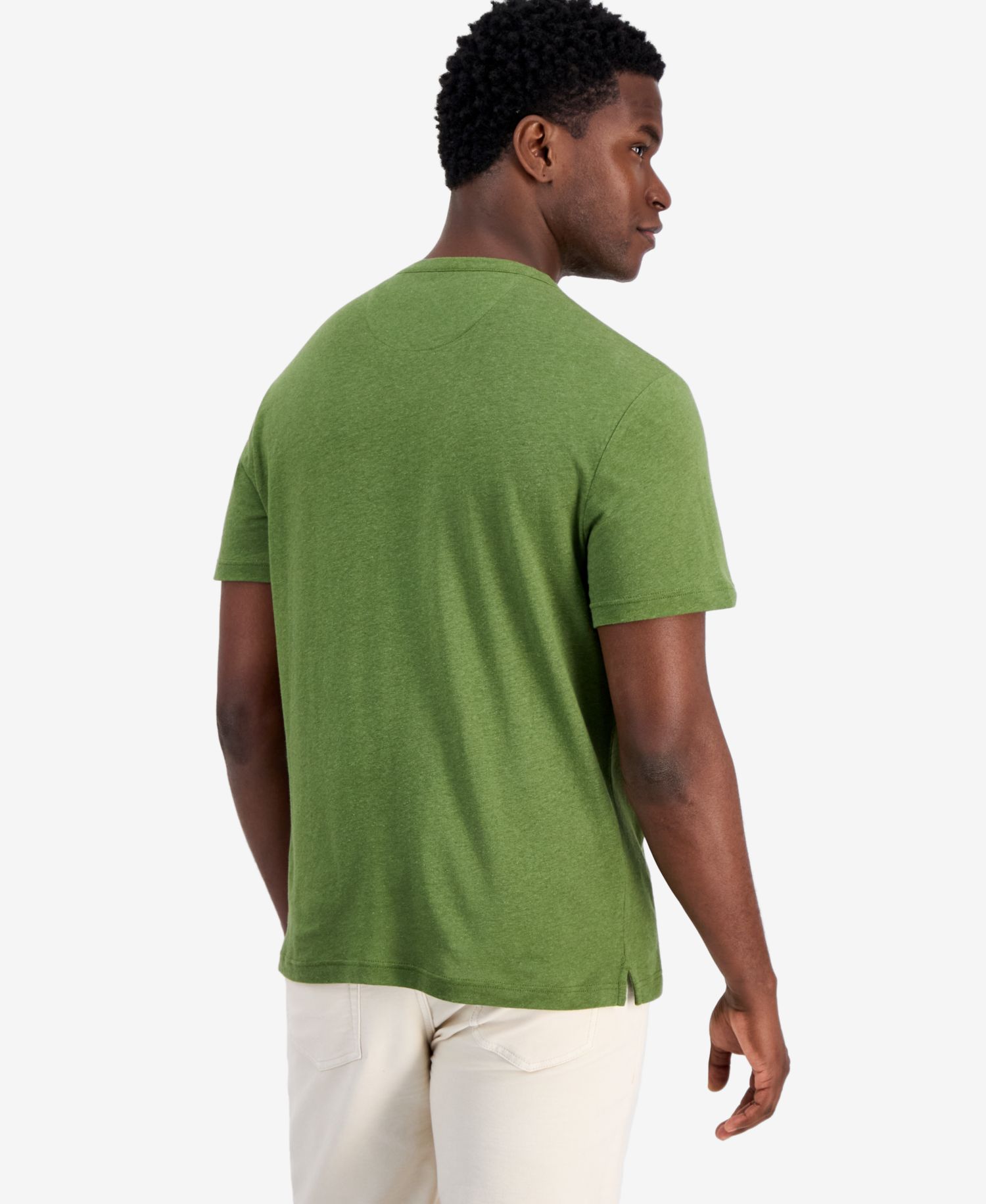 Men's Linen and Cotton Pocket T-Shirt