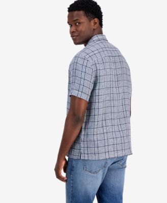 Men's Linen Thames Check Button-Up Shirt