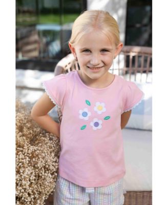 Toddler Girls Knit Top with Flowers