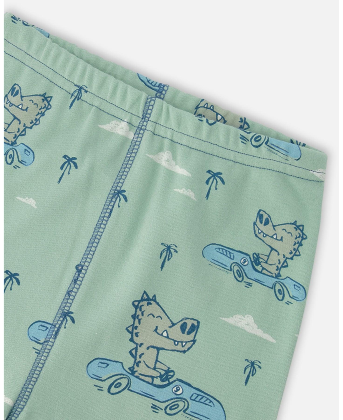 Deux par Baby Boys Cotton Two-Piece Pyjama Set Crocodile Print