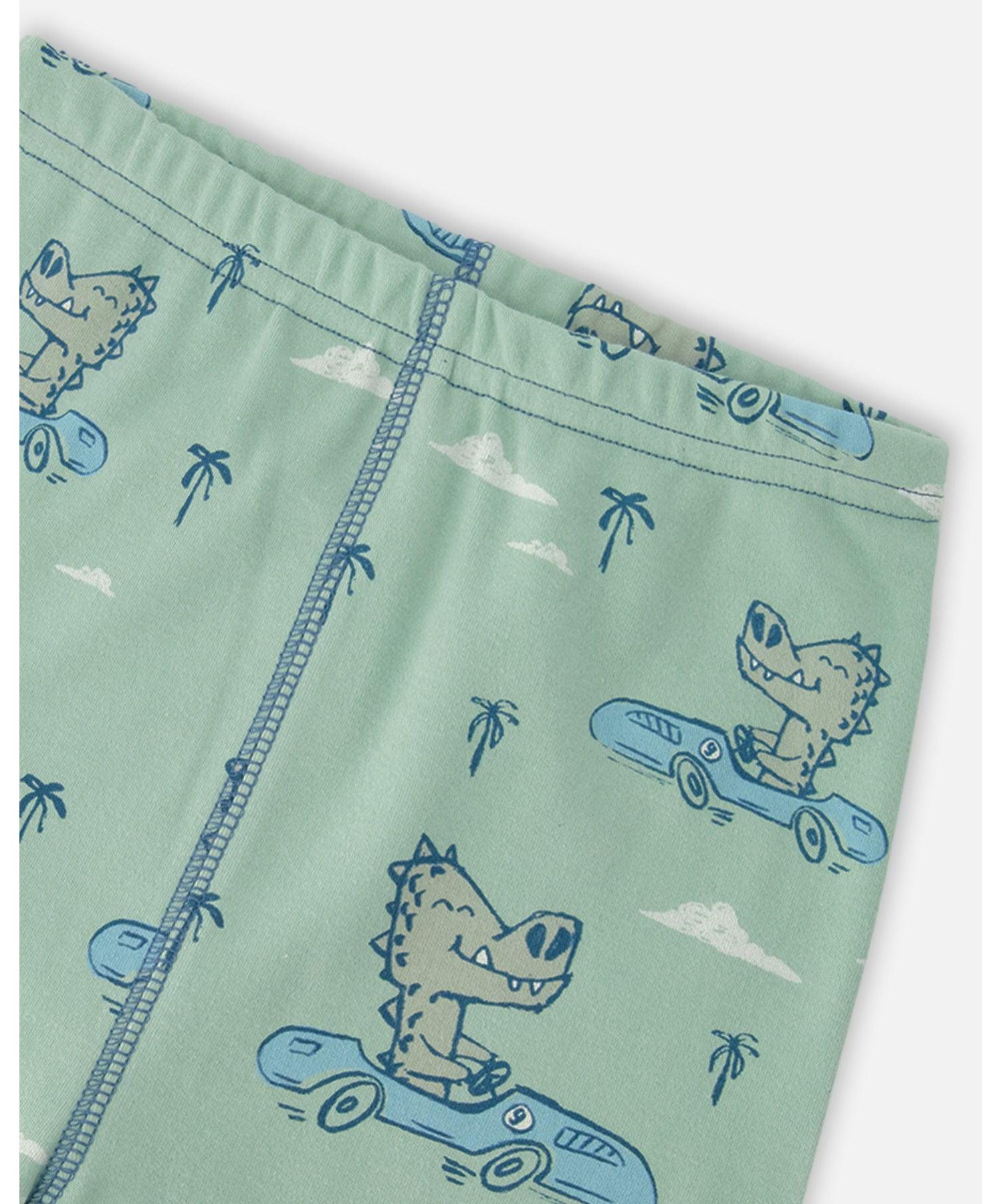 Baby Boys Cotton Two-Piece Pyjama Set Crocodile Print