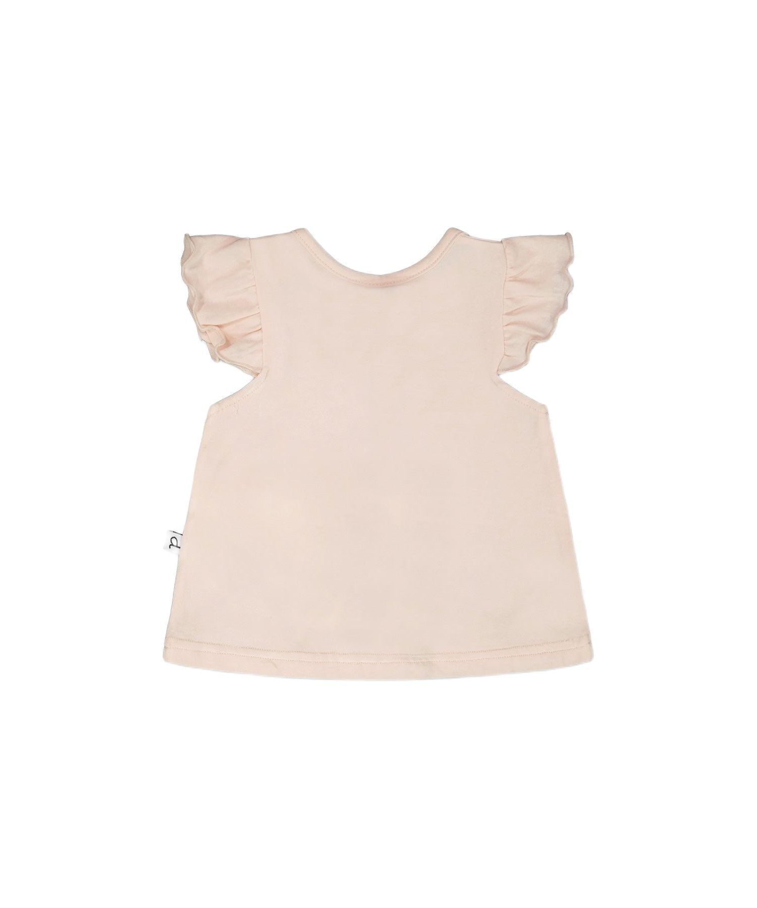 Baby Girls cotton jersey top and shorts set in peach animal print