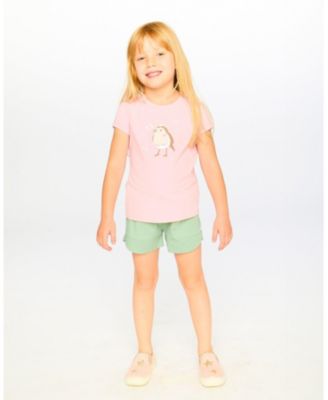 Big Girls Cotton Jersey Shorts Sage Green