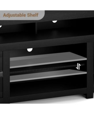 Farmhouse Wooden TV Cabinet for 65 in TVs, 25 in Tall Entertainment Center with 2 Drawers, 2 Cabinets, and 2 Open Storage Spaces