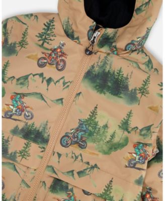 Big Boys 3-in-1 Two-Piece Mid-Season Outerwear Set Motocross Print
