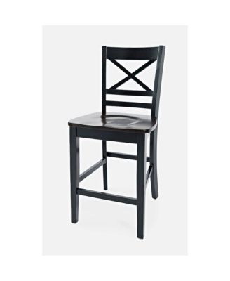 Asbury Park Solid Acacia Farmhouse X Back Stool (Set of 2)