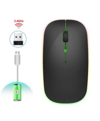 Dual-Mode Wireless Mouse: 2.4G/Bluetooth,Color Glow, Silent & 3-Speed DPI for Office/Design, Slim Easy-to-Use for Professionals/Students