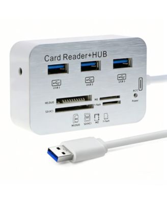 7-in-1 USB 3.0 Hub with Multi-Card Reader, Portable Adapter for Laptop/Desktop, Ideal for Photographers,Content Creators