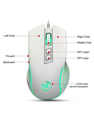 Wired Gaming Mouse, 3600 DPI Adjustable, Ergonomic Plug & Play Mouse for PC Laptop Gamers & Office Workers