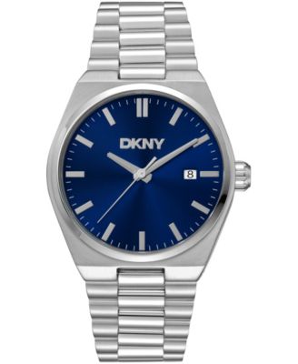 Men's Date Blue Dial Stainless Steel Bracelet Watch, 40mm