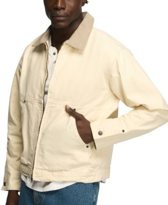 Men's Spread Collar Canvas Chore Jacket