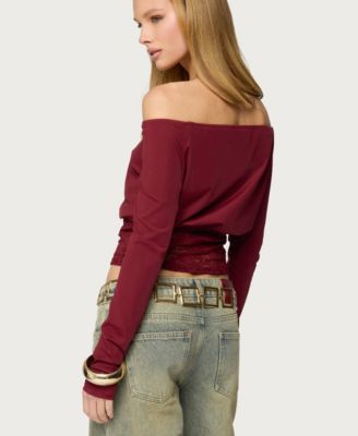 Women's Dorona Lacey Off Shoulder Top