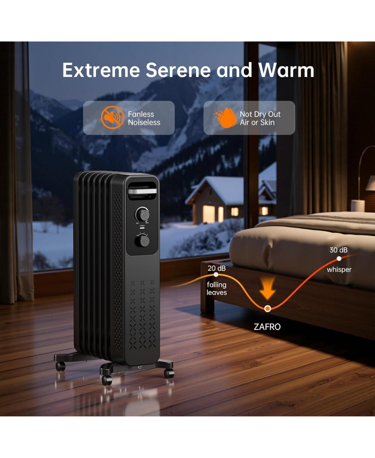 Cowsar 1500W Oil Filled Radiator Heater with Safety Protection