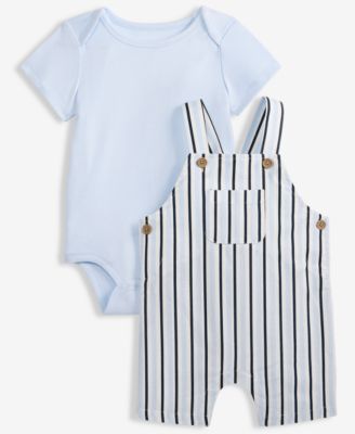 Baby Boys' Bodysuit & Striped Shortall, 2-Piece Set